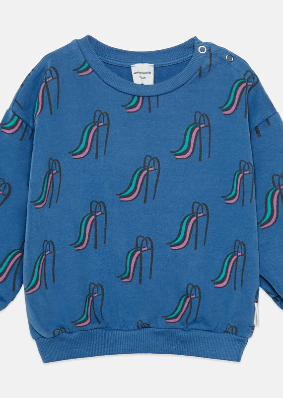 Weekend House Kids Slides all over baby sweatshirt Blue aw26