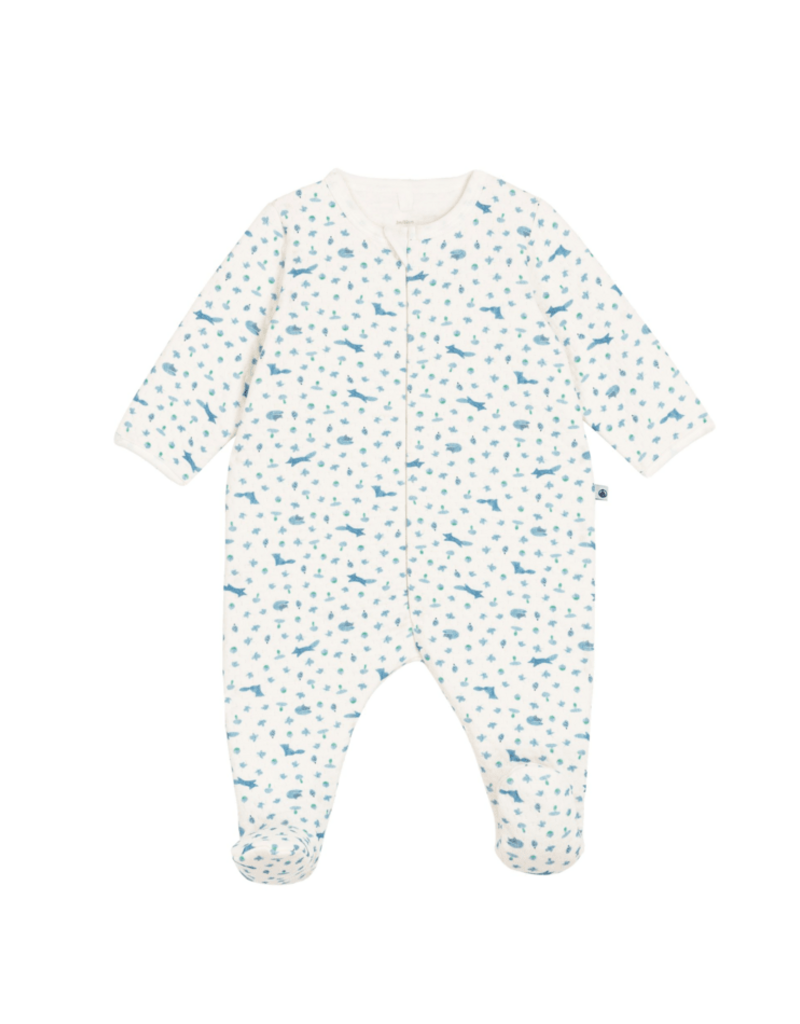 Petit Bateau Dors Bien Zippe A0G9P Marshmallow/Multico aw26