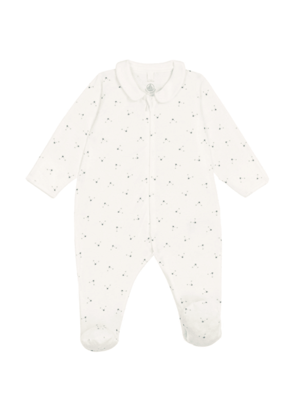 Petit Bateau Dors Bien Zippe A0Gaf Marshmallow/Multico aw26