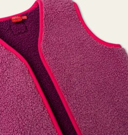 Chez bodywarmer Curly Teddy Red Violet aw26