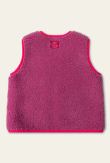 Chez bodywarmer Curly Teddy Red Violet aw26