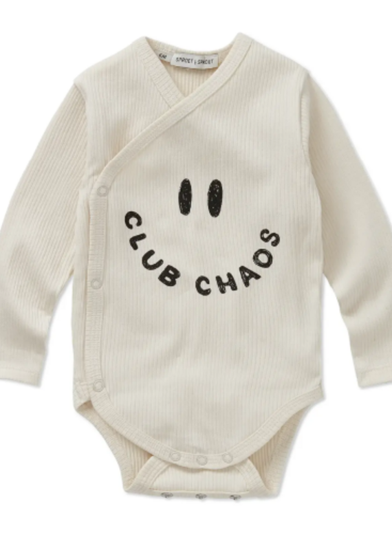 Sproet & Sprout Rib romper Club Chaos Ivory aw26