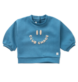 Sproet & Sprout Baby sweatshirt Club Chaos Chalkboard blue aw26
