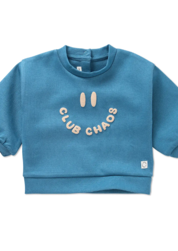 Sproet & Sprout Baby sweatshirt Club Chaos Chalkboard blue aw26