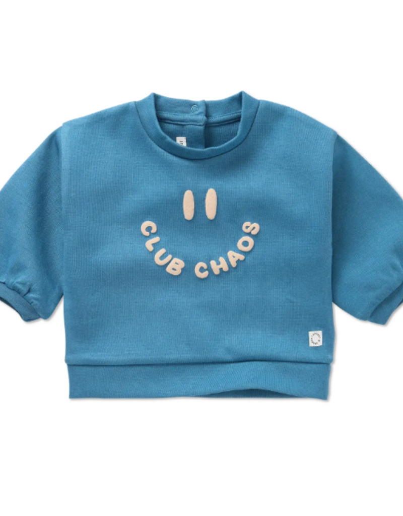 Sproet & Sprout Baby sweatshirt Club Chaos Chalkboard blue aw26