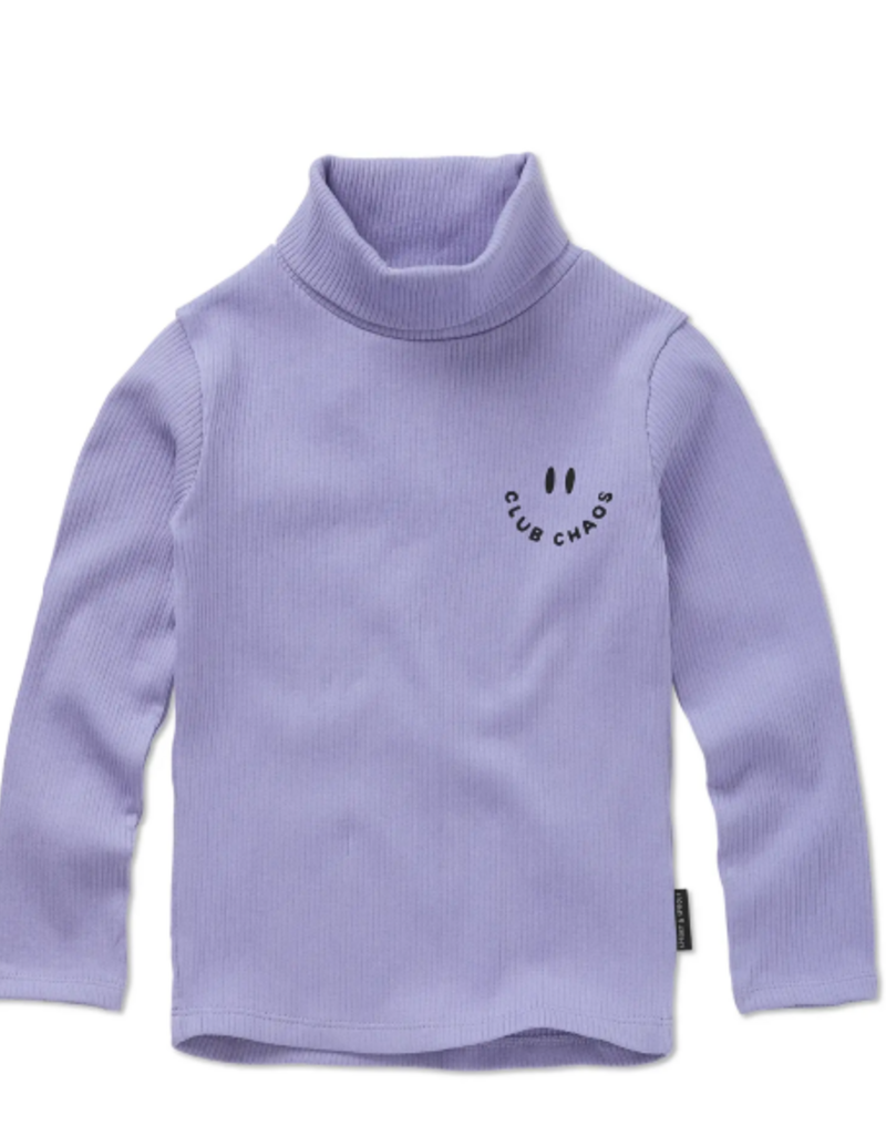 Sproet & Sprout Rib turtle neck purple  Crayon cloud aw26