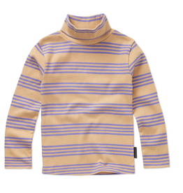 Sproet & Sprout Rib turtle neck stripes  Sand aw26