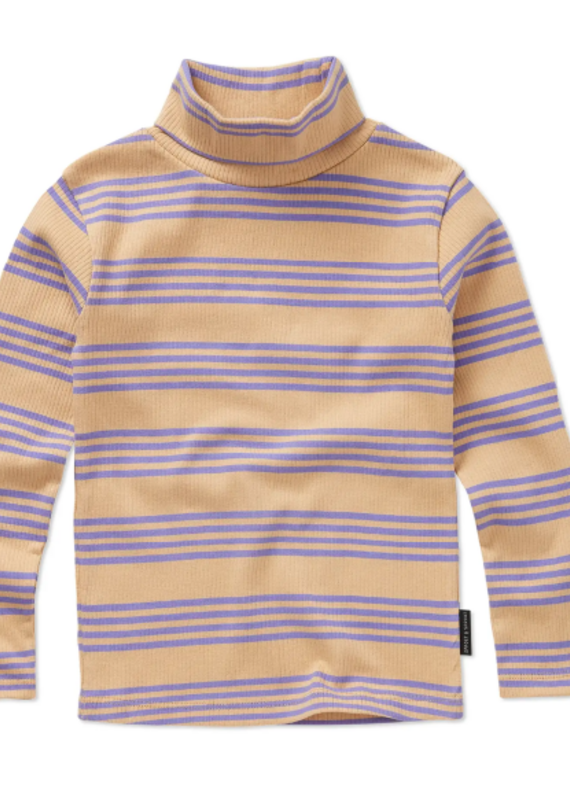 Sproet & Sprout Rib turtle neck stripes  Sand aw26