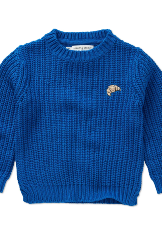 Sproet & Sprout Sweater cable knit blue Blueprint aw26