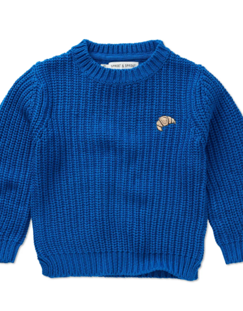 Sproet & Sprout Sweater cable knit blue Blueprint aw26