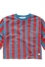 Sproet & Sprout Sweatshirt boxy ls block stripe Chalkboard blue aw26