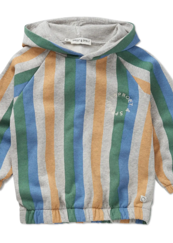 Sproet & Sprout Sweatshirt hoody stripes  Grey melee aw26