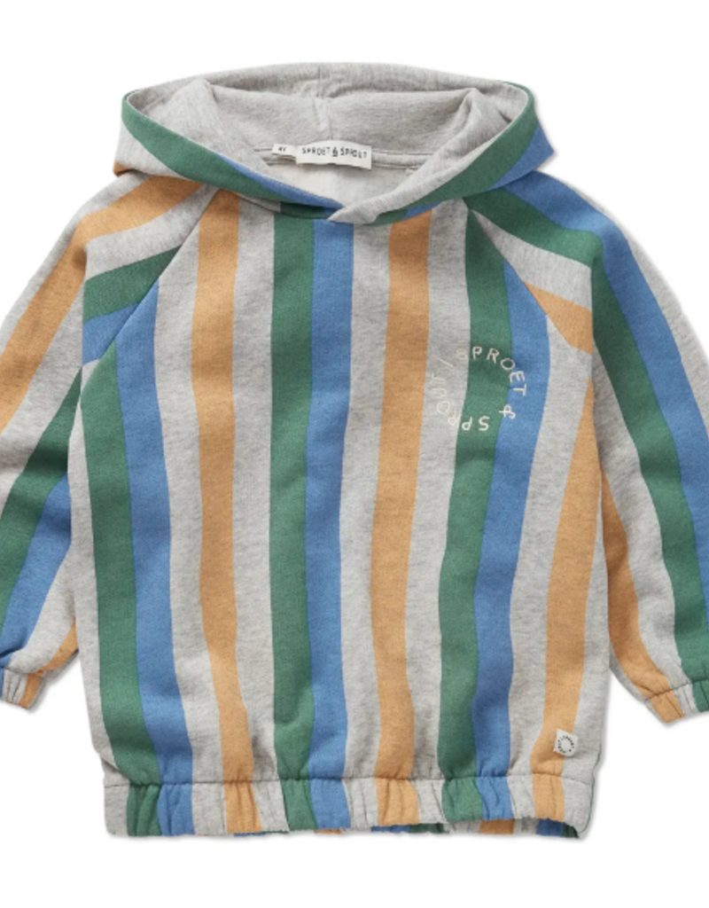 Sproet & Sprout Sweatshirt hoody stripes  Grey melee aw26
