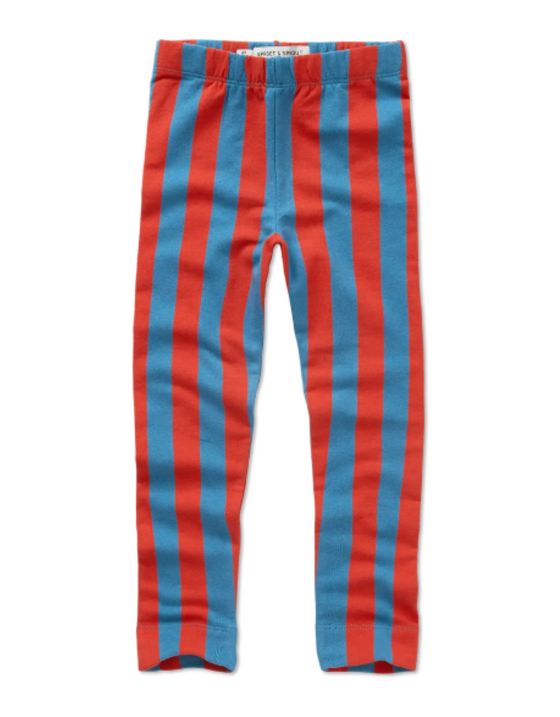 Sproet & Sprout Winter legging blue red stripe Vivid red aw26
