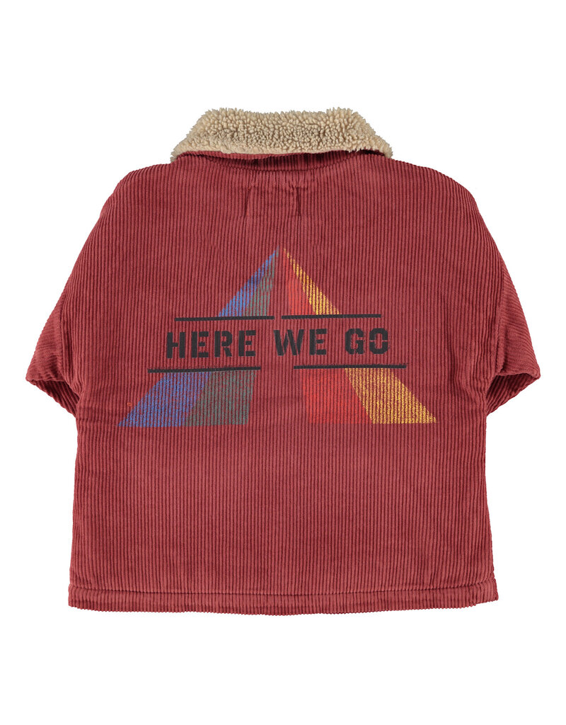 Piupiuchick Jacket | Bordeaux W/ "Here We Go" Print aw26