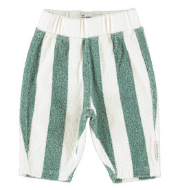 Piupiuchick Jogging Pants | Ecru & Green Stripes aw26