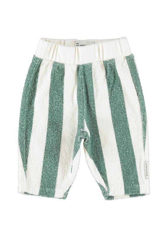 Piupiuchick Jogging Pants | Ecru & Green Stripes aw26