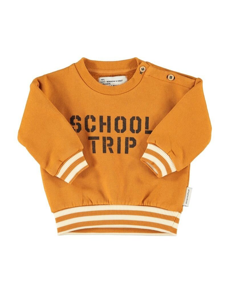 Piupiuchick Sweatshirt | Camel W/ "School Trip" Print aw26