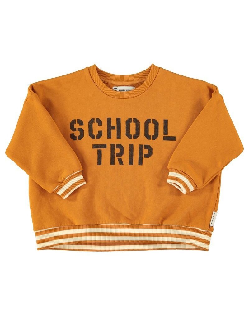 Piupiuchick Sweatshirt | Camel W/ "School Trip" Print aw26