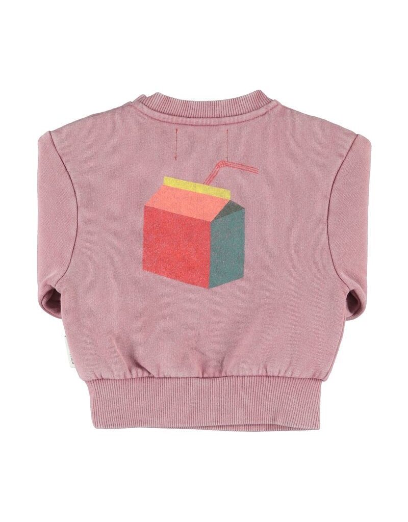 Piupiuchick Oversized Sweatshirt | Pink W/ "Lunch Break" Print aw26
