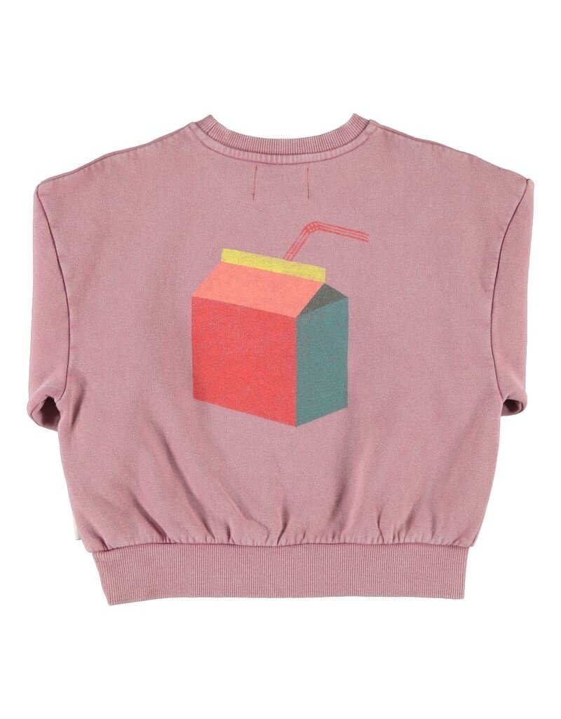 Piupiuchick Oversized Sweatshirt | Pink W/ "Lunch Break" Print aw26