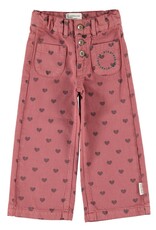 Piupiuchick Flare Trousers | Pink W/ Black Hearts aw26