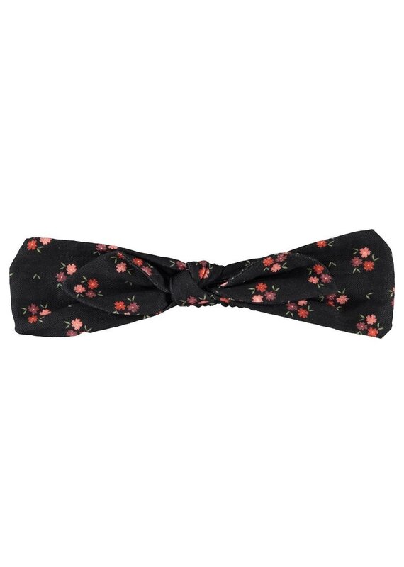 Piupiuchick Headband W/ Bow | Black W/ Multicolor Flowers aw26