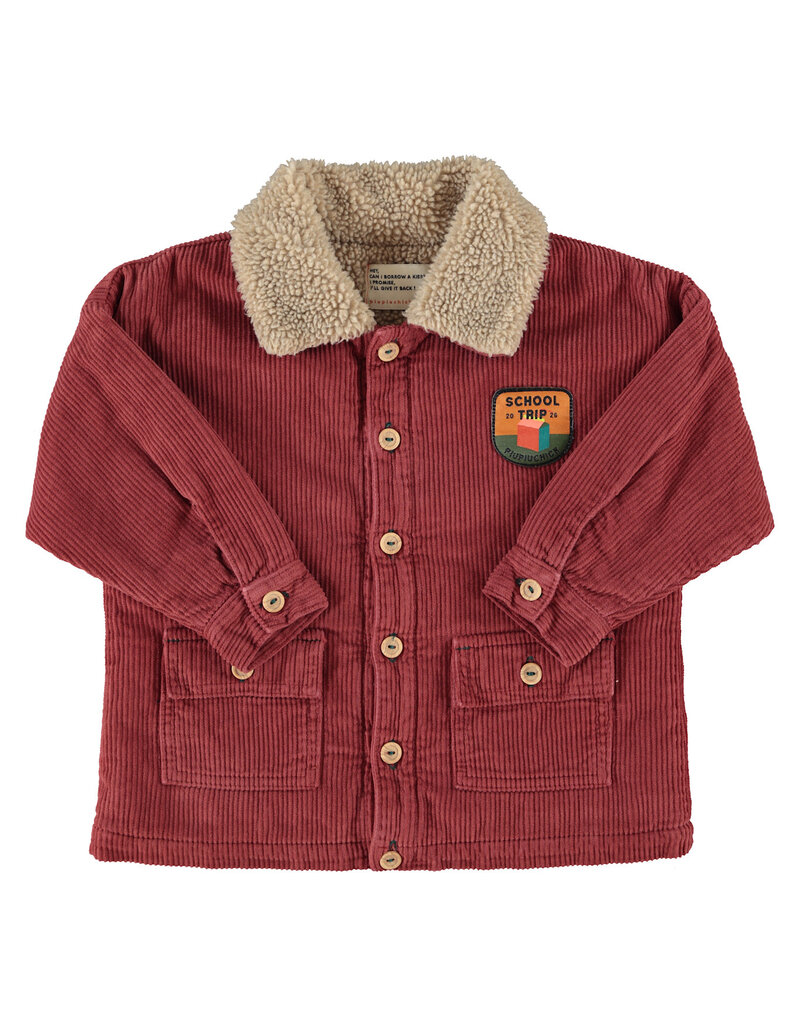 Piupiuchick Jacket | Bordeaux W/ "Here We Go" Print aw26