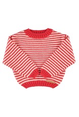 Piupiuchick Knitted Sweater | Ecru & Red Stripes aw26