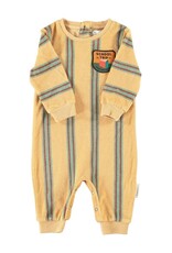 Piupiuchick Long Sleeve Babygrow | Sand W/ Double Stripes aw26