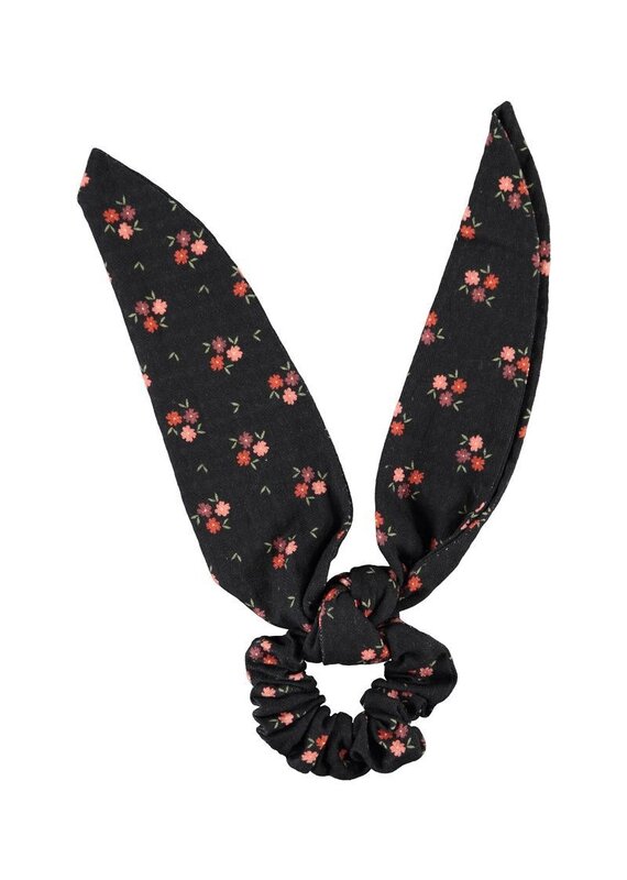 Piupiuchick Scrunchie | Black W/ Flowers aw26
