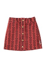Piupiuchick Short Skirt | Bordeaux W/ Black Flowers aw26