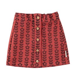 Piupiuchick Short Skirt | Bordeaux W/ Black Flowers aw26