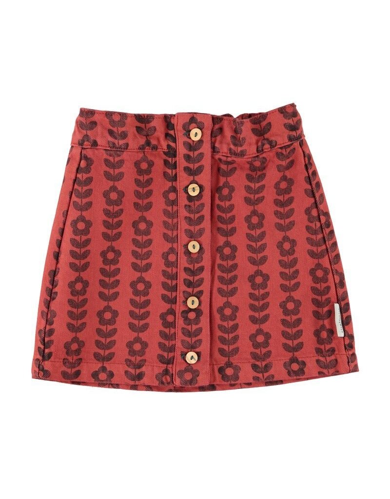 Piupiuchick Short Skirt | Bordeaux W/ Black Flowers aw26