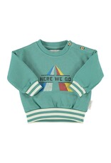 Piupiuchick Sweatshirt | Green W/ "Here We Go" Print aw26