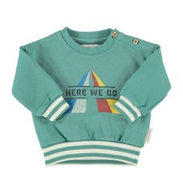Piupiuchick Sweatshirt | Green W/ "Here We Go" Print aw26
