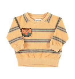 Piupiuchick Terry Cotton Sweatshirt | Sand W/ Double Stripes aw26