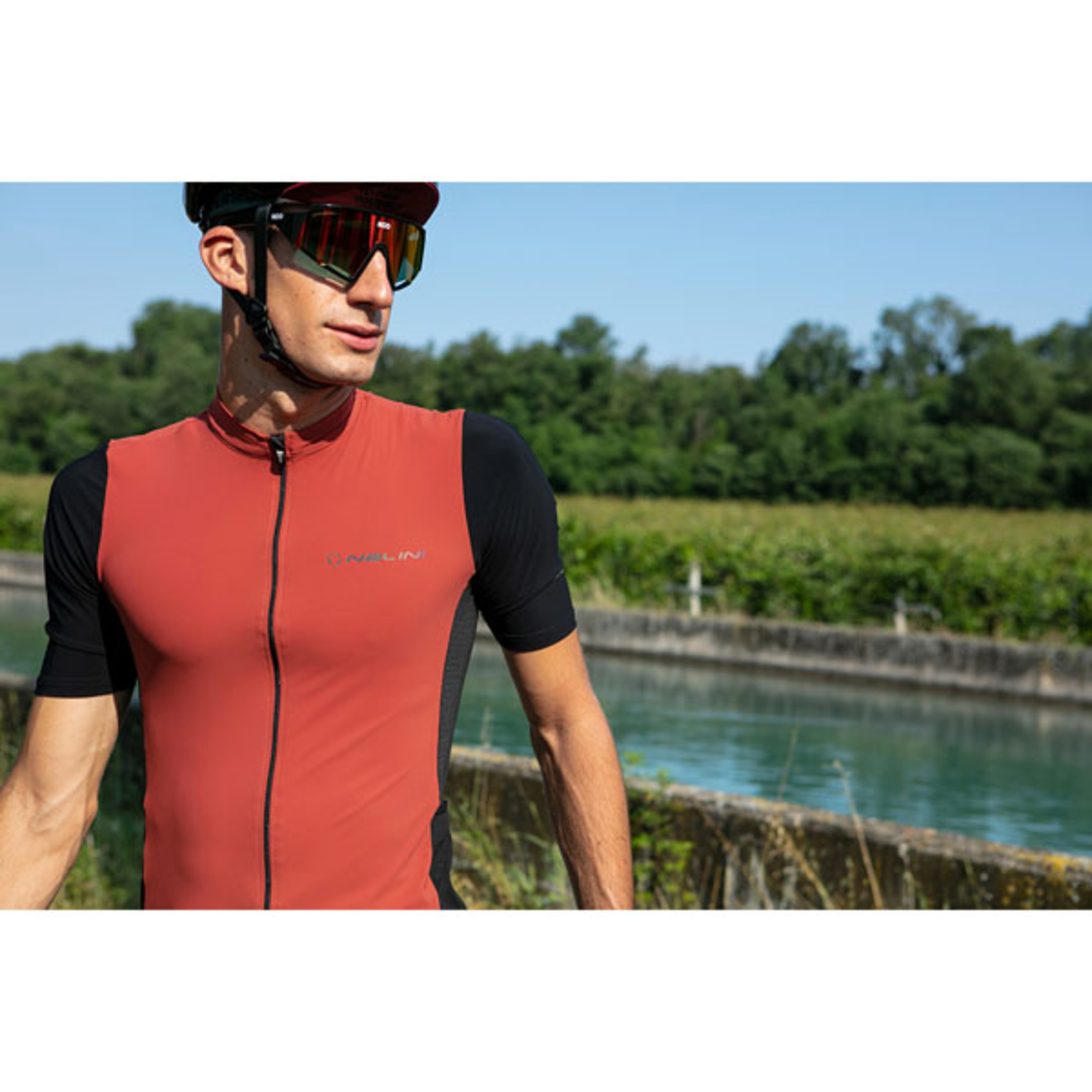 Maillot à Manches Courtes Nalini New Sun Block J Brick Red XL