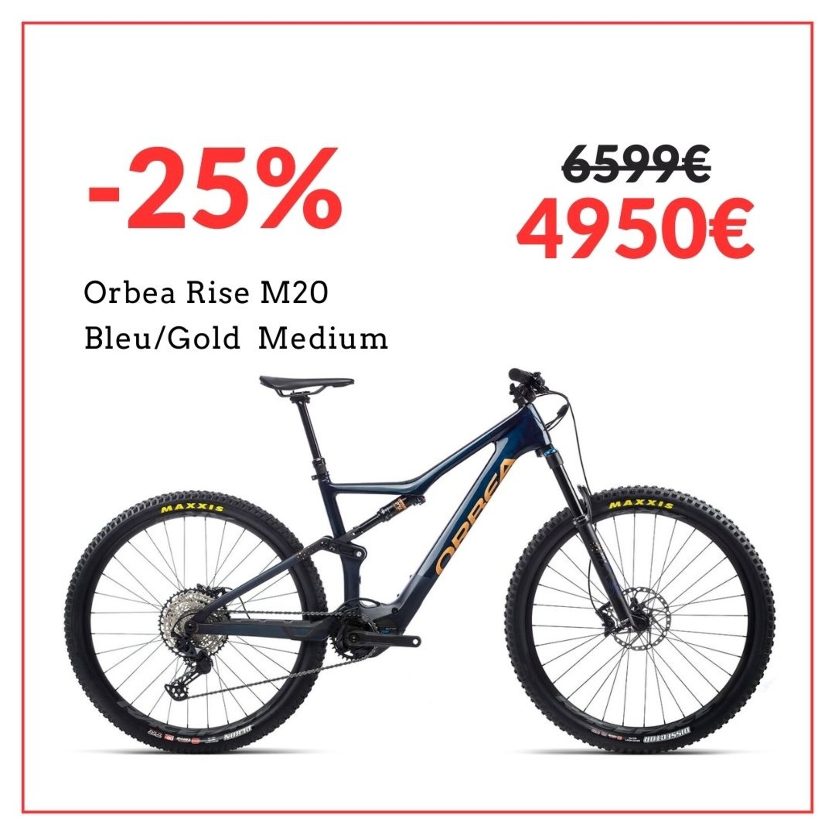 Bike Orbea Rise M20 Medium Bleu/Gold