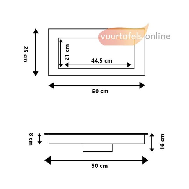 Easy Fires Einbaubrenner 50x25cm.