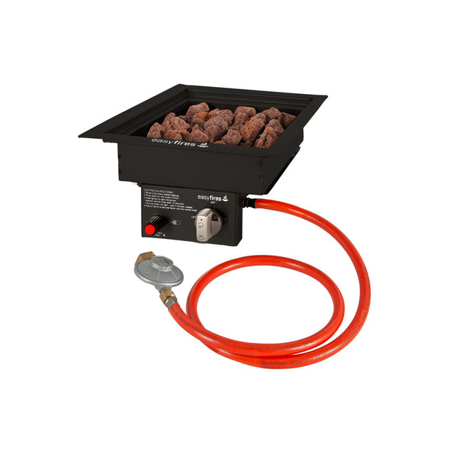 Easy Fires Einbaubrenner Schwarz 30x30cm.