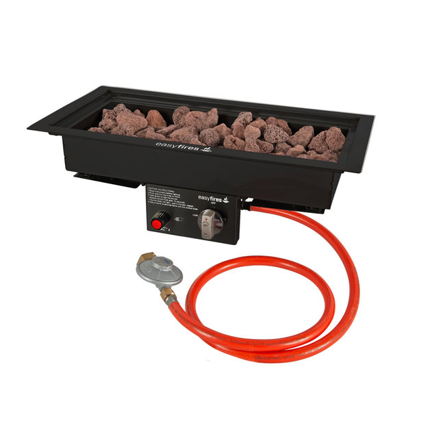 Easy Fires Einbaubrenner Schwarz 50x25cm.