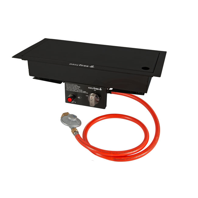 Easy Fires Einbaubrenner Schwarz 50x25cm.