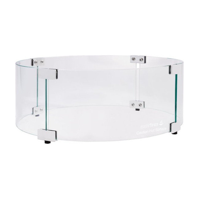 Easy Fires Glasumrandung  45x17cm. Schwarz