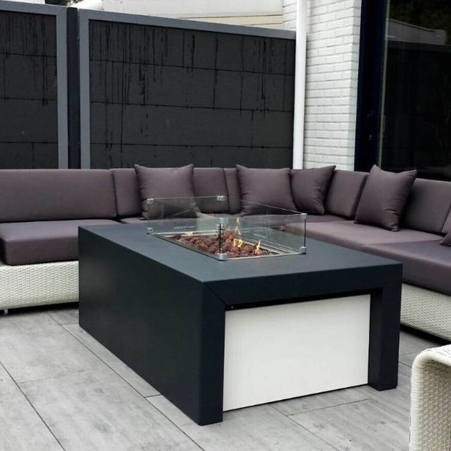 Easy Fires Einbaubrenner Schwarz 40x40cm.