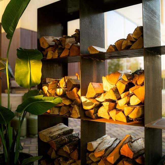 Forno Holzlager Cortenstahl 100x40x100cm.