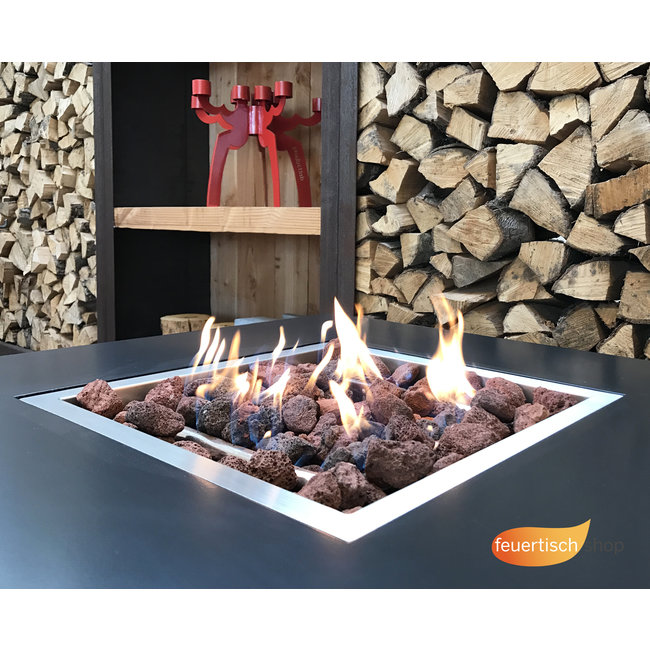 Feuertisch Forno Brann Aluminium 100x80x50cm.