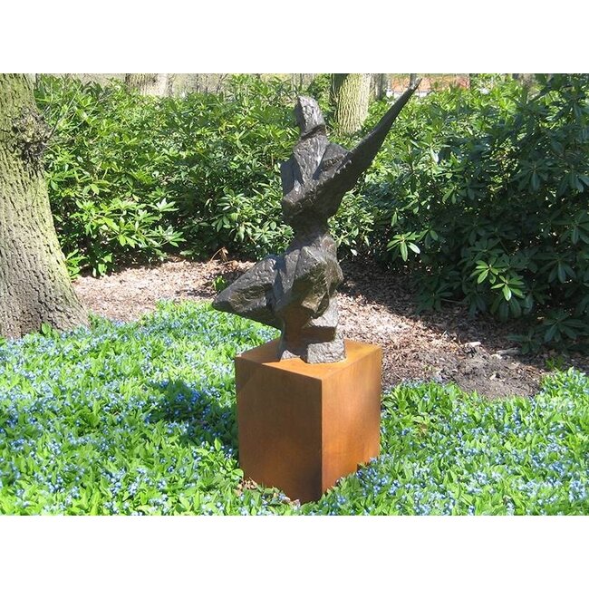 Sockel Cortenstahl 40x40x120cm.