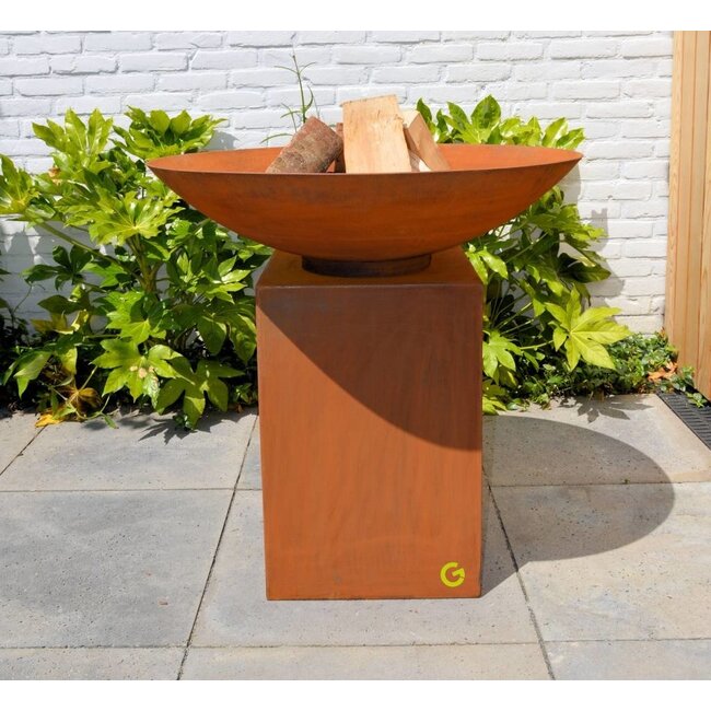 Sockel Cortenstahl 100x40x40cm.