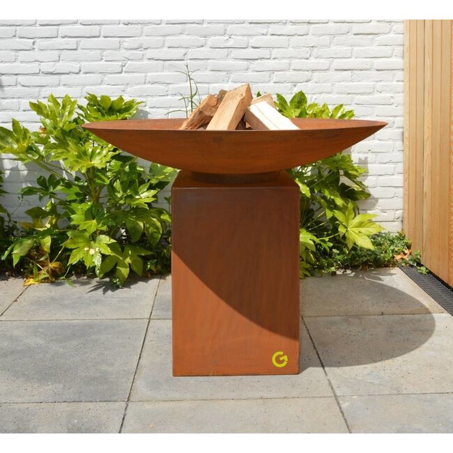 Sockel Cortenstahl 100x40x40cm.